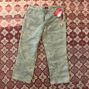 NOS NWT Dickies Sage Green Camo Low Rise Capri Workwear Pant Y2K sz 5